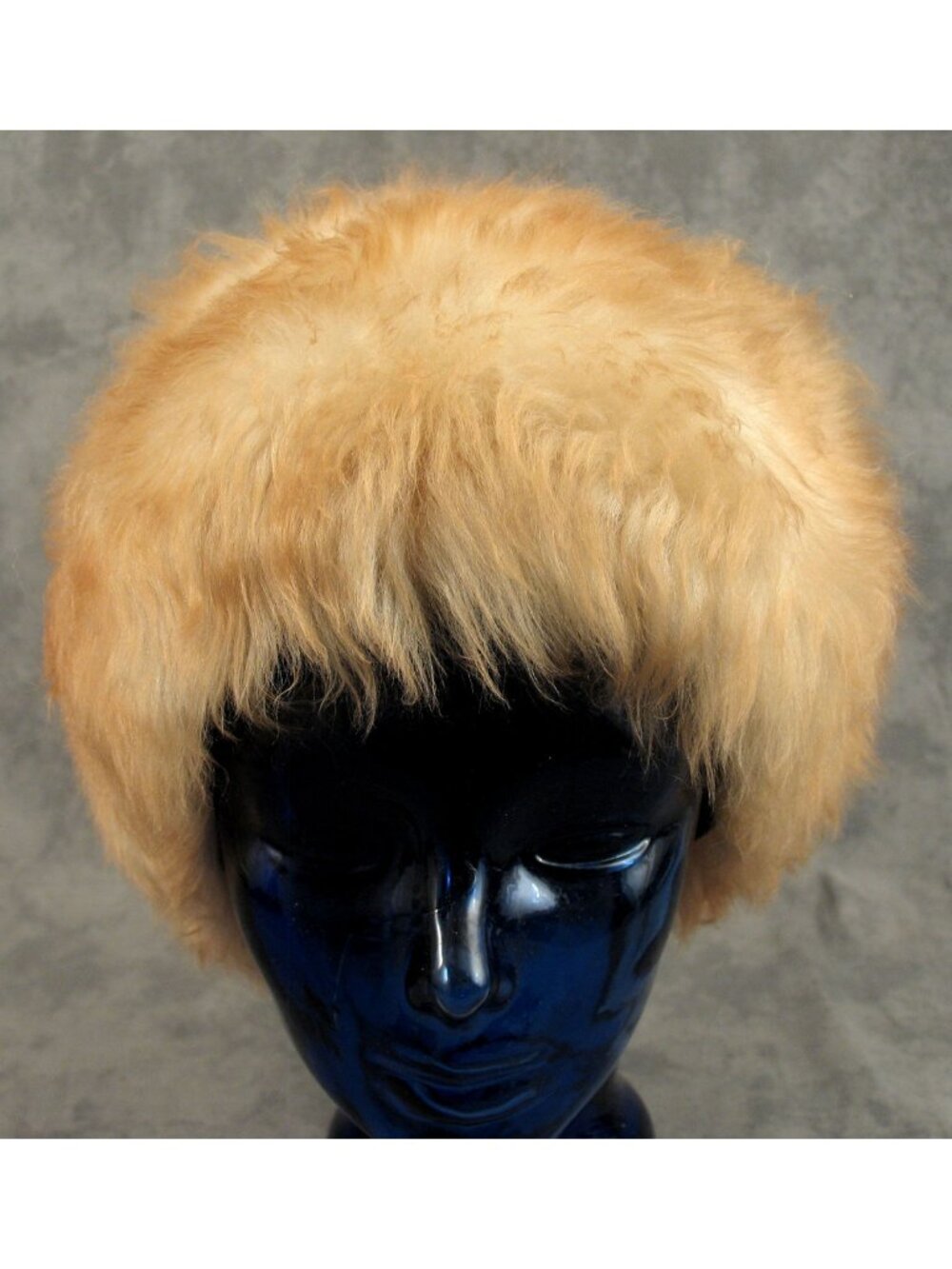 Vintage Genuine Tuscan Dyed Lamb Skin Fur Hat Beige Made in Italy 1960s